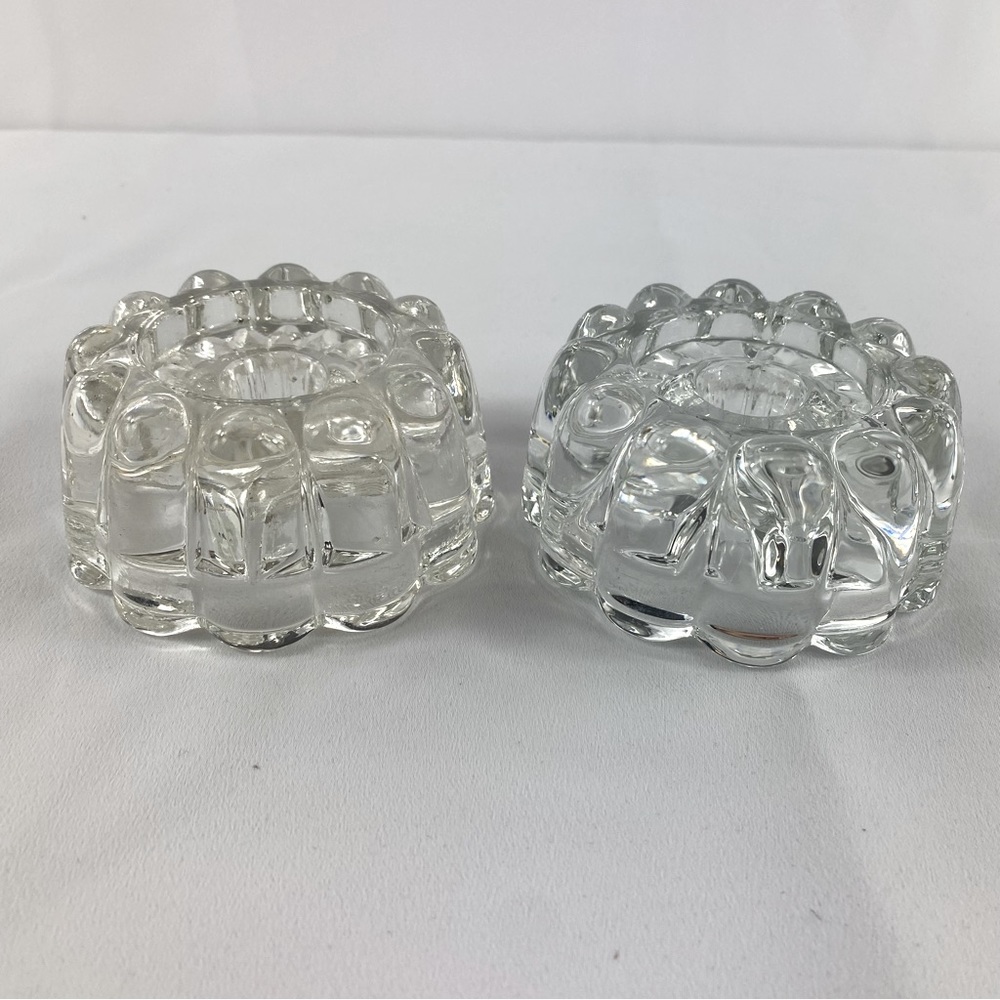 Vintage Princess House Crystal candlestick holders Set 2